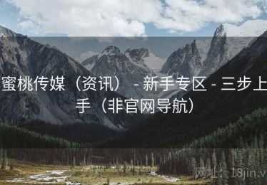 蜜桃传媒（资讯） - 新手专区 - 三步上手（非官网导航）
